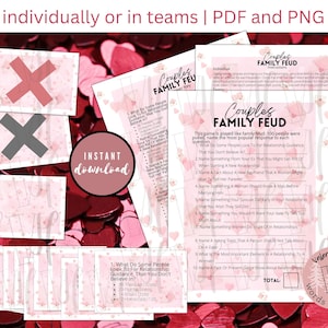 Couples Family Feud Game Instant Download | PNG PDF Printable to Play Individually or in Teams