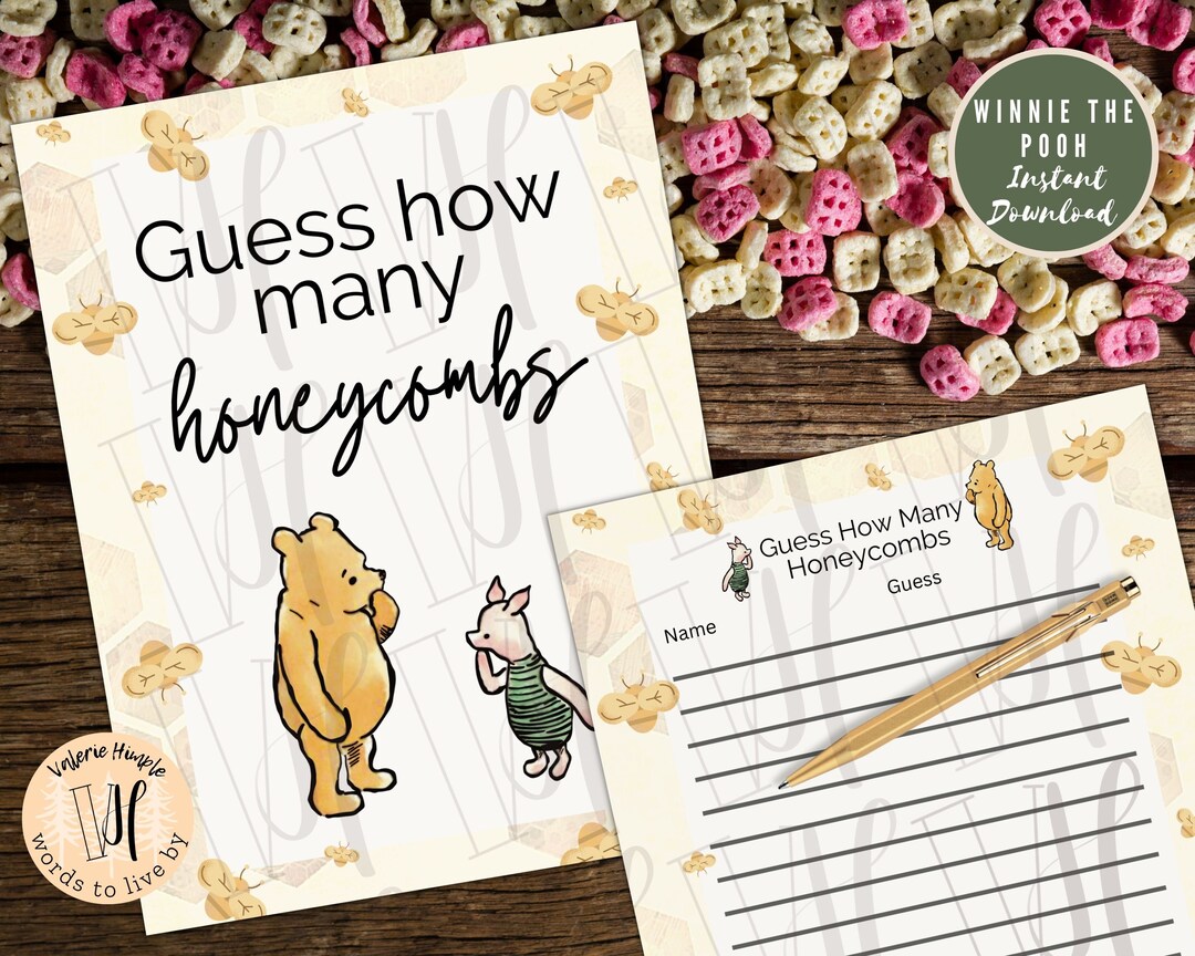 Classic Winnie the Pooh Guess How Many Honeycombs Game - PNG and PDF ...