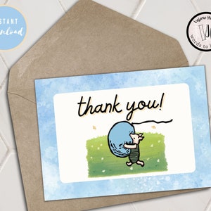 Classic Winnie the Pooh Thank You Card | Piglet Balloon Thank You | Printable PDF and Folded Card - Editable Template