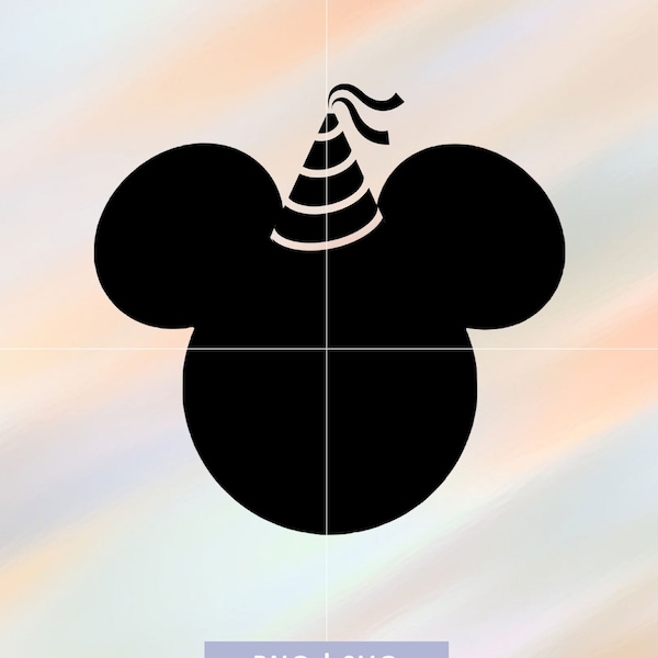 Birthday Mickey Mouse Head | Party Hat Mickey Silhouette | Disney Birthday Shirts | SVG Graphic | Cricut Cut | PNG File | Digital Download