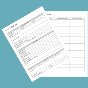 Change request template for project management/Fillable PDF/ Indesign template/Us letter