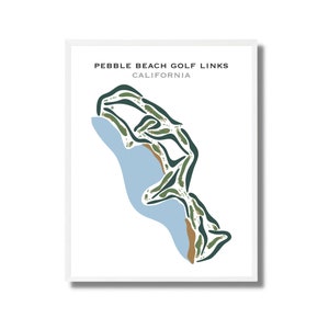 Pebble Beach Golf Links, CA | Golf Course Map, Home Decor, Golfer Gift For Him, Scorecard Layout, Golfer Boyfriend Gift, Art Print UNFRAMED