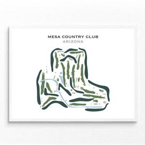 Country Club de Mesa, Arizona | Carte du parcours de golf, carte du golf, cadeau golfeur pour lui, mise en page de la carte de score, cadeau petit ami golfeur, impression d'art sans cadre