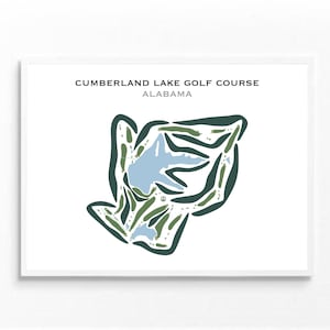 Parcours de golf de Cumberland Lake, Alabama | Carte du parcours de golf, carte du golf, cadeau golfeur pour lui, mise en page de la carte de score, cadeau petit ami golfeur, impression d'art sans cadre