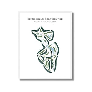 Campo de golf Keith Hills, Carolina del Norte / Mapa del campo de golf, Mapa de golf, Regalo de golfista para él, Diseño de tarjeta de puntuación, Regalo para novio golfista, Impresión artística SIN MARCO