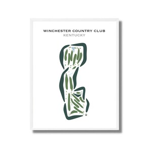Country Club de Winchester, Kentucky | Carte du parcours de golf, carte du golf, cadeau golfeur pour lui, mise en page de la carte de score, cadeau petit ami golfeur, impression d'art sans cadre