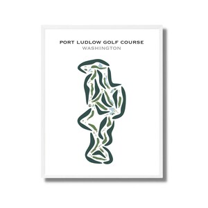 Campo de golf Port Ludlow, WA / Mapa del campo de golf, Mapa de golf, Regalo para golfista, Diseño de tarjeta de puntuación, Regalo para novio golfista, Lámina artística sin marco