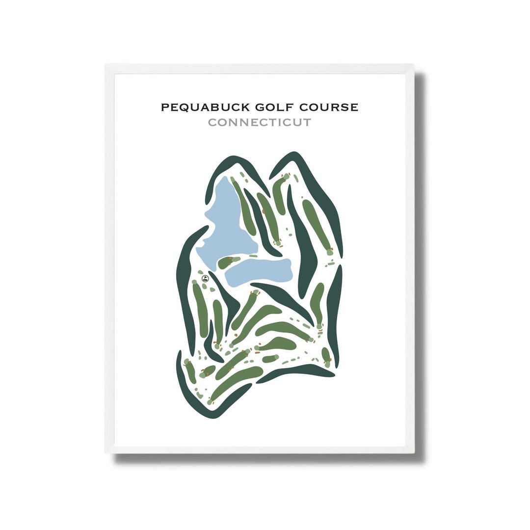 Pequabuck Golf Course CT Golf Course Map Golf Map Golfer Gift for