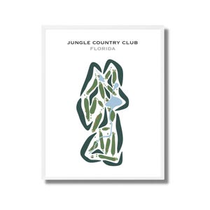 The Jungle Country Club, FL / Mapa del campo de golf, mapa de golf, regalo para golfista, diseño de tarjeta de puntuación, regalo para novio golfista, lámina artística sin marco