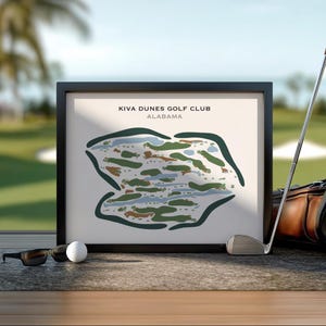 Kiva Dunes Golf Club, AL Golf Course Map Home Decor, Golfer Gift For Him, Scorecard Layout, Golfer Boyfriend Gift, Dad Golf Lover Gift