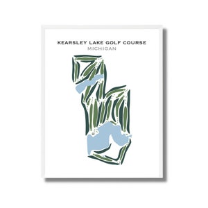 Golf Club Prints - Kearsley Lake Lake Lake South Portstaler Platz Karte | Ungerahmt Golf Platz Wandkunst | Tolles Geschenk für Golfer | Kunstdruck auf Leinwand