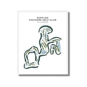 Ruffled Feathers Golf Club, IL/Mapa del campo de golf, Mapa de golf, Regalo de golfista para él, Diseño de tarjeta de puntuación, Regalo para novio golfista, Impresión artística SIN MARCO
