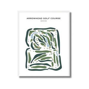 Pfeilspitze Golf Platz, Ohio | Golf Platz Karte, Golf Geschenke für Ihn, Golf Dekor für Zuhause, Golf Wand Kunst | Aquarell Style Kunstdruck Ungerahmt