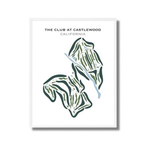 The Club at Castlewood, CA / Mapa del campo de golf, mapa de golf, regalo de golfista para él, diseño de tarjeta de puntuación, regalo de novio golfista, impresión artística SIN MARCO