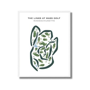 The Links at Mass Golf, MA | Carte du parcours de golf, carte du golf, cadeau golfeur pour lui, mise en page de la carte de score, cadeau petit ami golfeur, impression d'art sans cadre
