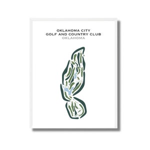 Oklahoma City Golf and Country Club, Oklahoma, Golf Club Karte, Geschenke für einen Golfspieler, Golfspieler Geschenke, Golf Dekor für Büro, UNGERAHMT Druck