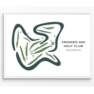 Crooked Oak Golf Club, Georgien |  Beste Urlaubsgeschenke, Golf Geschenk für Vater | Aquarell Style Kunstdruck Ungerahmt