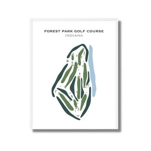 Waldpark-Golfplatz, IN | Kunstdruck, Golf Karte, Golf Karte, Golf Karte, Score Karte, Golf Karte, Kunstdruck UNGERAHMT, für Sie und Ihn