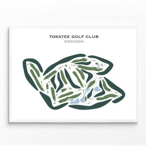 Tokatee Golf Club, McKenzie Bridge, Oregon, Golf Course Map, Golf Gift Ideas, Anniversary Gift, Birthday Gift for Son, Dad, Brother, Uncle
