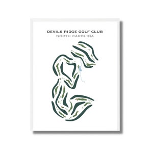 Devils Ridge Golf Club, NC / Mapa del campo de golf, mapa de golf, regalo de golfista para él, diseño de tarjeta de puntuación, regalo de novio golfista, impresión artística SIN MARCO