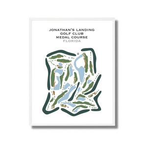 Jonathan's Landing Golf Club - Medal Course, FL / Mapa del campo de golf, mapa de golf, regalo de golfista para él, regalo de novio golfista, impresión artística SIN MARCO
