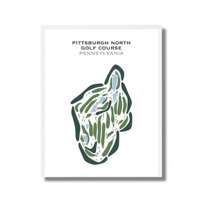 Pittsburgh North Golf Course, PA | Golf Course Map, Decor, Golfer Gift For Him, Scorecard Layout, Golfer Boyfriend Gift,Art Print Decor