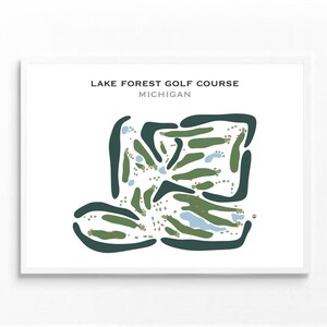 Lake Forest Golf Platz, MI | Kunstdruck, Golf Karte, Golf Karte, Golf Karte, Score Karte, Golf Karte, Kunstdruck UNGERAHMT, für Sie und Ihn