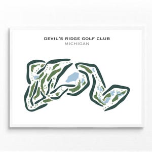 Des Teufels Ridge Golf Club, MI | Kunstdruck, Golf Karte, Golf Karte, Golf Karte, Score Karte, Golf Karte, Kunstdruck UNGERAHMT, für Sie und Ihn