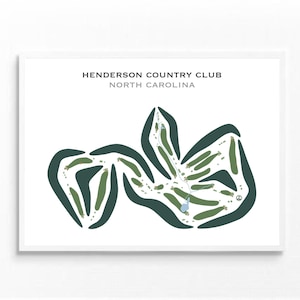 Henderson Country Club, Caroline du Nord | Carte du parcours de golf, carte du golf, cadeau golfeur pour lui, mise en page de la carte de score, cadeau petit ami golfeur, impression d'art sans cadre