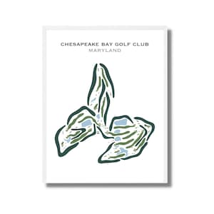 Chesaspitzen-Bucht-Golfklub, Maryland | Golf Platz Karte, Geschenke für Golfer Papa, Platz Layout | Einzigartiger Kunstdruckrahmen nicht enthalten