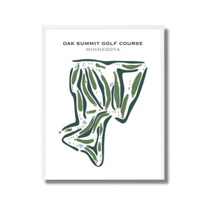 Campo de golf Oak Summit, MN / Mapa del campo de golf, mapa de golf, regalo de golfista para él, diseño de tarjeta de puntuación, regalo de novio golfista, impresión artística SIN MARCO
