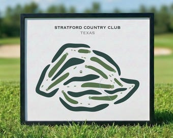 Stratford Country Club, Texas / Mapa del campo de golf, Mapa de golf, Regalo para golfista, Tarjeta de puntuación, Regalo para novio golfista, Regalo para golfista, Lámina decorativa