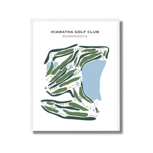 Hiawatha Golf Club, Minnesota / Mapa del campo de golf, mapa de golf, regalo de golfista para él, diseño de tarjeta de puntuación, regalo de novio golfista, impresión artística SIN MARCO