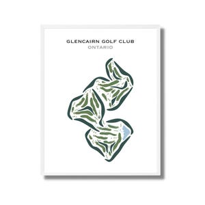 Glencairn Golf Club, Canadá / Mapa del campo de golf, Mapa del golf, Regalo de golfista para él, Diseño de tarjeta de puntuación, Regalo para novio golfista, Impresión artística SIN MARCO