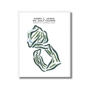 Harry L. Jones Sr. NC | Mapa do campo de golfe, Mapa de golfe, Presente de jogador de golfe para ele, Layout de cartão de pontuação, Presente de namorado jogador de golfe, Impressão de arte SEM MOLDURA