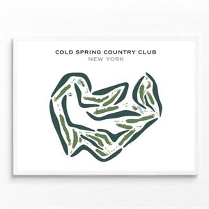 Country Club de Cold Spring, État de New York | Carte du parcours de golf, carte du golf, cadeau golfeur pour lui, mise en page de la carte de score, cadeau petit ami golfeur, impression d'art sans cadre