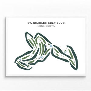 St. Charles Golf Club, MN | Golf Course Map, Golf Map, Golfer Gift For Him, Scorecard Layout, Golfer Boyfriend Gift, Art Print Decor