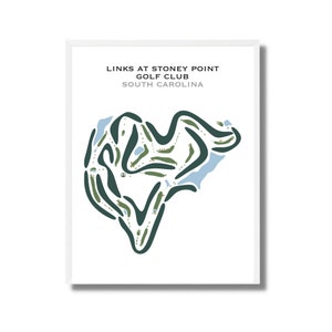 Liens au club de golf de Stoney Point, Caroline du Sud | Carte du parcours de golf, carte du golf, cadeau golfeur, mise en page de la carte de score, cadeau petit ami golfeur, impression d'art sans cadre