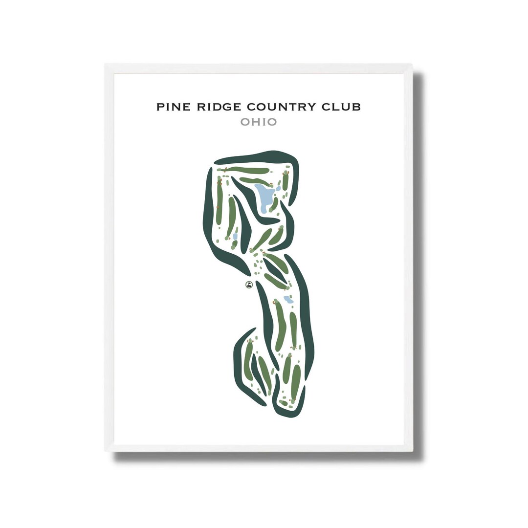 Pine Ridge Country Club, OH Golf Course Map Canvas, Golf Map Wall Art ...