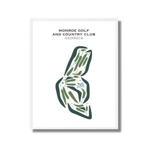 Monroe Golf and Country Club, Géorgie | Décoration d'intérieur de golf, oeuvre d'art murale de golf, cadeau pour papa, cadeaux de golf pour hommes | Impression d'art style aquarelle sans cadre