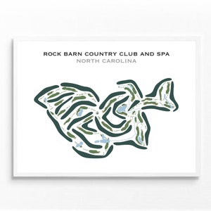 Rock Barn Country Club & Spa, Caroline du Nord | Carte du parcours de golf, carte du golf, cadeau golfeur pour lui, carte de pointage, cadeau petit ami golfeur, impression d'art sans cadre