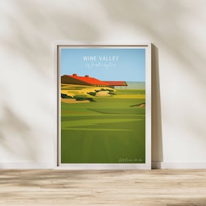 Wine Valley Golf Club, Washington | Golfposter met handtekeninggat, golfdecor, sportcadeau voor vader, cadeau golfliefhebbers, golfcadeau jubileum