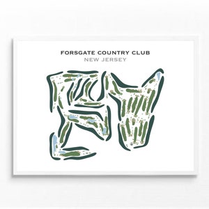Forsgate Country Club, NJ | Golf Course Map, Golf Map, Golfer Gift For Him, Scorecard Layout, Golfer Boyfriend Gift,Art Print Decor