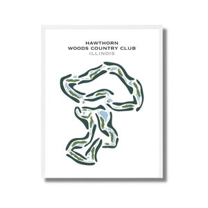 Hawthorn Woods Country Club, Illinois | Golfbaankaart, golfkaart, golfer cadeau voor hem, scorekaartlay-out, cadeau golfer vriendje, kunstdruk INGELIJST