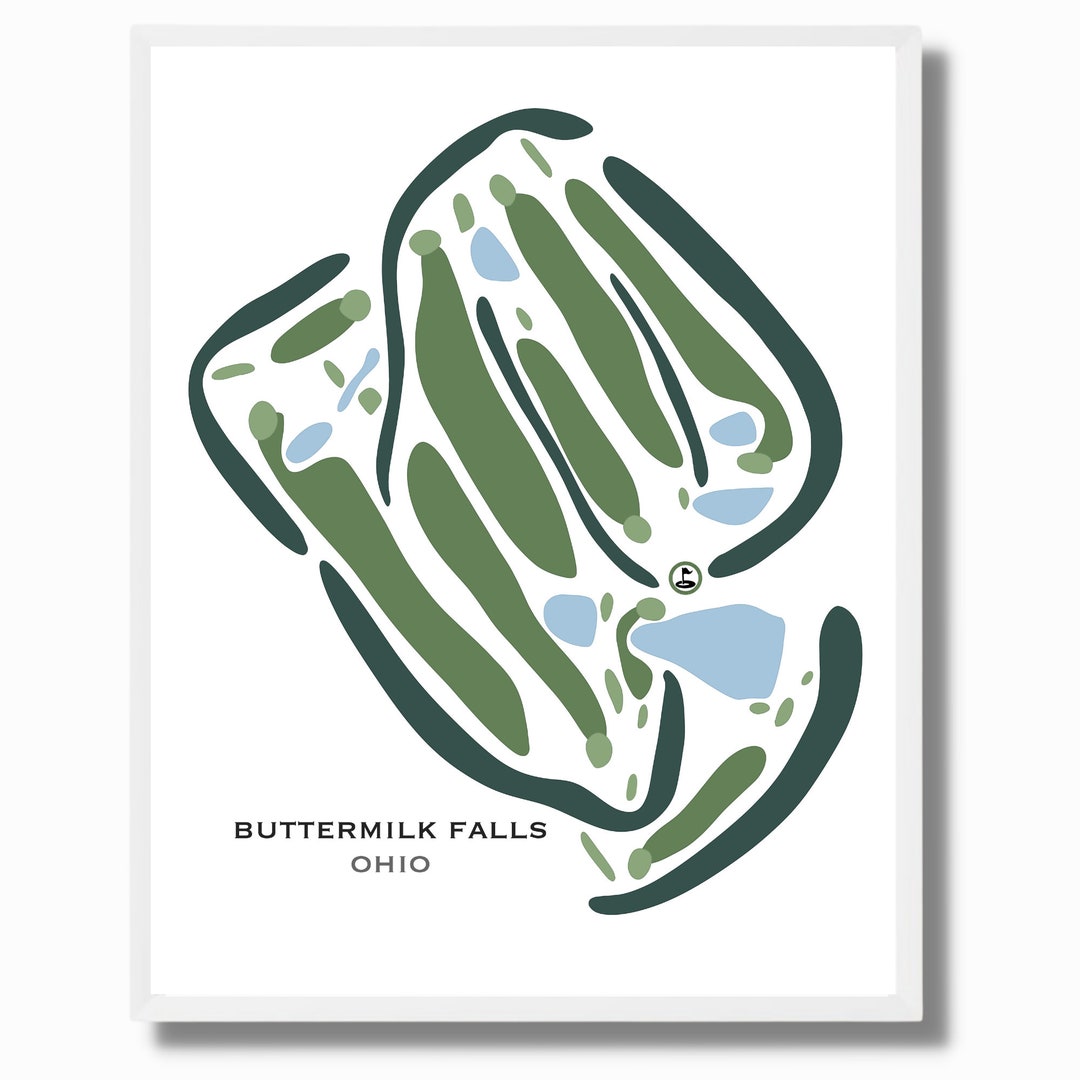 Buttermilk Falls Ohio Golf Course Map Golf Wall Décor Etsy
