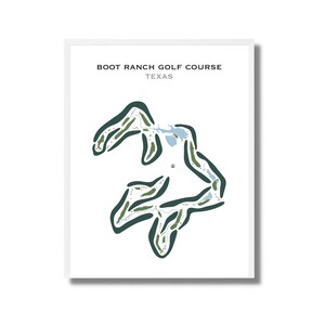 Campo de golf Boot Ranch, TX / Mapa del campo de golf, Mapa de golf, Regalo para golfista, Diseño de tarjeta de puntuación, Regalo para novio golfista, Decoración con láminas artísticas
