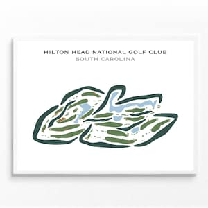 Hilton Head National Golf Club, SC | Golfbaankaart, golfkaart, golfer cadeau voor hem, scorekaartlay-out, cadeau golfer vriendje, kunstdruk INGELIJST
