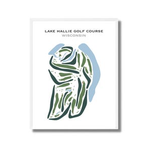 Campo de golf Lake Hallie, WI / Mapa del campo de golf, mapa de golf, regalo de golfista para él, diseño de tarjeta de puntuación, regalo de novio golfista, impresión artística SIN MARCO