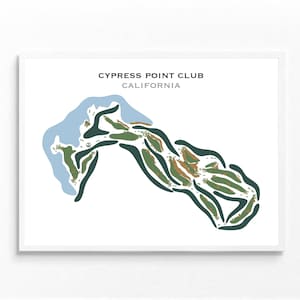 Cypress Point Golf Club, CA, Golf Platz Karte, Golf Dekor, Golf Platz Wand Kunst, Vatertagsgeschenk, Valentinstag, Minimalistische Golf Karte
