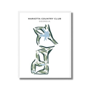 Marietta Country Club, Georgia Wall Art | Golf Course Map, Golfer Dad Gift For Him, Golfer Boyfriend Gift, Golfing Prints, Golf Lover Gifts